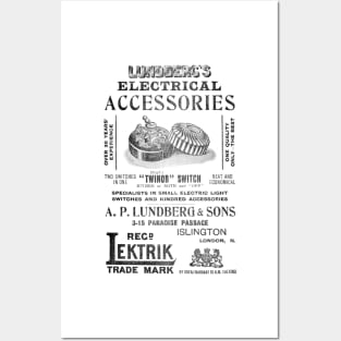 Lundberg's Electrical Accessories - 1910 Vintage Advert Posters and Art